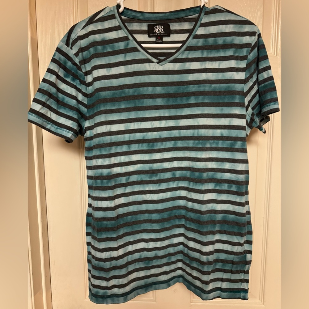 Women’s medium, Rock & Republic v-neck t-shirt. Comfortable, easy care.